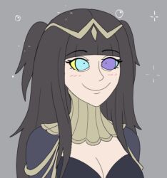  animated animated_gif black_hair blush breasts cleavage dazed female_only femsub fire_emblem fire_emblem_awakening hair_ornament happy_trance kaa_eyes large_breasts long_hair nintendo pale_skin plsgts simple_background smile solo tharja twintails 