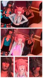  animal_ears black_hair bunny_ears bunny_girl cat_ears cat_girl clothed drool elf elf_ears femsub final_fantasy final_fantasy_xiv huangmeiling hypnotic_hands instant_loss maledom miqo&#039;te multiple_girls multiple_subs open_mouth pink_eyes pink_hair viera 