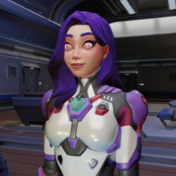  crossed_eyes d.mon_(overwatch) female_only femsub happy_trance hypno_ninja overwatch spiral_eyes standing_at_attention 