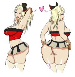 artist_request bimbofication bravely_default breasts edea_lee erect_nipples female_only femsub happy_trance large_breasts large_lips pussy pussy_juice skirt wink