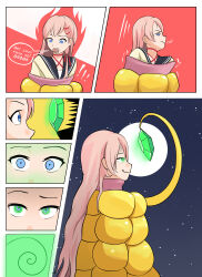 blue_eyes comic crystal epic_seven femsub glatu like_like nintendo pendulum pink_hair school_uniform speech_bubble tagme tenebria the_legend_of_zelda