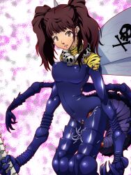  bug_girl erect_nipples eye_roll femsub living_costume monster_girl multiple_arms parasite persona_(series) persona_4 pussy_juice radeon rise_kujikawa tears tentacles transformation twintails 