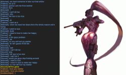  animated animated_gif ass ass_focus bodysuit caption enemy_conversion et.m female_only femdom from_behind gun humor hypnotic_ass long_hair manip overwatch ponytail pov pov_sub purple_skin simple_background stroke_(manipper) text very_long_hair weapon white_background widowmaker 