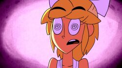  animated animated_eyes_only animated_gif blonde_hair breasts dazed doopie female_only femsub long_hair open_mouth planet_dolan spiral_eyes symbol_in_eyes 