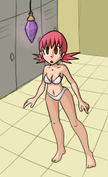  bra breasts crystal dazed empty_eyes female_only glowing locker_room mythkaz nintendo open_mouth panties pendulum pink_hair pokemon pokemon_gold_silver_and_crystal short_hair solo spiral topless twintails underwear whitney 