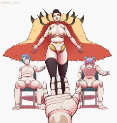 agnikka_sato breasts bulge doll doll_joints dollification femboy femdom malesub nipples null_bulge pov pov_sub sitting spread_legs thighhighs topless transformation