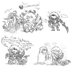 armor blush comic corruption dialogue english_text femdom gameplay_mechanics humor knight magic malesub monochrome simple_background sleepyboi32 sword text traditional trance_break white_background witch