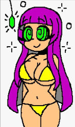  arms_behind_back bikini collarbone crystal earrings eyelashes female_only femsub green_eyes hair_band hair_clips happy_trance hourglass_figure large_breasts legs long_hair mario_paint micro_bikini navel nintendo otoha_kurogane pendulum purple_hair rock_wa_lady_no_tashinami_deshite sideboob smile solo spiralwash_eyes standing super_mario_bros. underboob white_background zombi62 