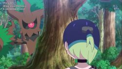 ahoge animated blue_hair brown_eyes choker dot_(pokemon) femsub glowing glowing_eyes green_hair hair_covering_both_eyes limp multicolored_hair multiple_girls multiple_subs nintendo official perrin_(pokemon) pink_hair pokemon pokemon_(anime) ponytail purple_hair short_hair sound surprised tagme trevenant video