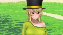 blonde_hair changer_(character) chien_vietnam femsub green_eyes maledom pendulum top_hat video virtual_youtuber voice_acted