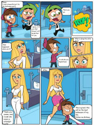  border breasts britney_britney brown_hair cameltoe carlosfco cleavage comic cosmo crown dialogue english_text fairly_oddparents_(series) femsub green_eyes green_hair hypnotized_walking large_breasts lipstick long_hair maledom multiple_boys multiple_doms school_uniform smile speech_bubble spiral_eyes text timmy_turner 