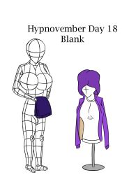  breasts eve_(poppetkisses) femsub hoodie hypnovember inanimate_object mannequin original purple_hair sage_of_shadows transformation 