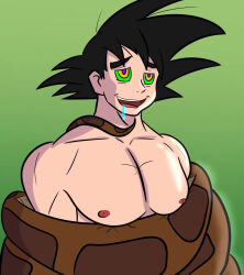  black_hair coils dragon_ball drool goku happy_trance kaa kaa_eyes male_only malesub manvillageart muscle_boy open_mouth the_jungle_book 