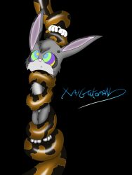  coils furry hypnotic_eyes kaa_eyes open_mouth snake source_request topless xaigatomon 
