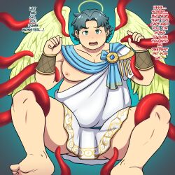 angel halo hypno_neet live_a_hero male_only malesub tentacles text toga wings