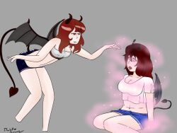 corruption demon_girl drool empty_eyes female_only femdom femsub horns magic monster_girl open_mouth succubus tail wings
