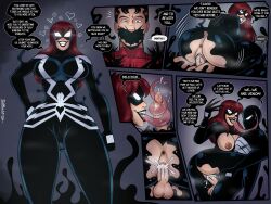  anus ass brown_hair corruption cum cum_in_pussy erect_nipples erect_nipples_under_clothes femsub gag heart hypnotized_dom malesub marvel_comics mary_jane_watson open_mouth penis peter_parker polmanning pussy red_hair restrained smile spider-man symbiote text tongue tongue_out tonguejob vaginal venom_(marvel) 