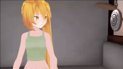  3d animated animated_gif blonde_hair breasts clothed female_only femsub happy_trance long_hair neru_akita pendulum pocket_watch smile spiral_eyes symbol_in_eyes twintails vocaloid 