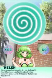  animated breasts clothed dialogue female_only femdom green_eyes green_hair helen_(spiral_clicker) large_breasts pov pov_sub sound spiral spiral_clicker text video video_game voice_acted white_skin 