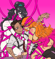 ass blush femsub freckles heathcliff_(limbus_company) hong_lu hypnotized_dom ishmael_(limbus_company) limbus_company malesub multiple_subs nipples nude pink_shoes_(limbus_company) ribbon_bondage stomachbooks sub_on_sub tagme tan_skin