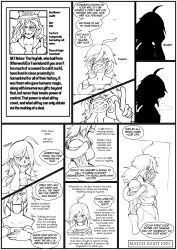  angry aware censored clothed dialogue english_text faetomi gas_mask middle_finger multiple_girls original scars short_hair text 