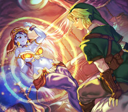  absurdres breasts cleavage dancer elf_ears femdom hookah hypnotic_breasts hypnotic_dance jewelry large_breasts large_hips link malesub midriff nintendo pirate psychowolffy risky_boots shantae_(series) spiral_eyes story symbol_in_eyes the_legend_of_zelda twilight_princess 