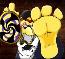 barefoot chains feet foot_focus furry glasses hat hypno hypnotic_accessory looking_at_viewer male_only necklace nintendo non-human_feet pendulum pokemon pov pov_sub spiral spiral_eyes symbol_in_eyes