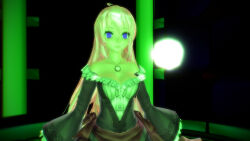 3d biliocho breasts dress empty_eyes expressionless female_only hypnotic_light hypnotic_orb large_breasts long_hair luka_megurine magic pink_hair princess standing standing_at_attention very_long_hair vocaloid