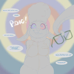 bimbofication dawn_bellwether femdom femsub furry glasses happy_trance kaa_eyes khreissy multicolored_eyes ping sheep_girl snake snake_girl tagme text zootopia