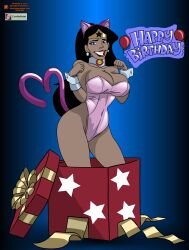  absurdres breasts cat_girl catsuit collar cowledman dalo_knight dc_comics femsub happy_trance hypnotic_accessory large_breasts smile text wonder_woman 