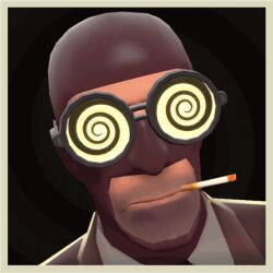  3d animated animated_eyes_only animated_gif expressionless male_only malesub simple_background solo spiral_eyes spy_(team_fortress_2) symbol_in_eyes team_fortress_2 valve 