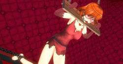 3d ayame_minato cell_(artist) chains custom_maid_3d_2 gag glasses large_breasts original red_hair short_hair