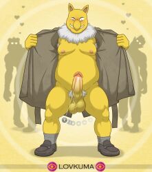 heart_eyes hypno looking_at_viewer lovkuma maledom malesub nipples penis penis_pendulum pokemon pokemon_(creature) pov_sub simple_background smirk tagme trenchcoat undressing