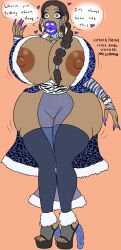  altered_common_sense avatar_the_last_airbender bimbofication brain_drain breast_expansion breasts color dark_skin dazed female_only femsub hair_color_change huge_breasts katara large_breasts large_lips lip_expansion no_bra shrunken_irises simple_background solo speech_bubble text thick_thighs transformation uniform xxxx52 