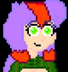  animated animated_gif bombertim breasts female_only femsub happy_trance kaa_eyes long_hair multicolored_hair naomi_(penken) open-chest_sweater open_mouth original pixel_art purple_hair red_hair smile solo sweater 