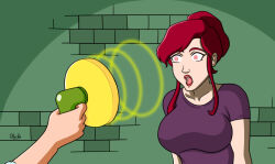  alerith androgynous_dom april_o'neil breasts clothed femsub hypno_beam hypnotic_beam hypnotic_gun jimmy_neutron_(series) lipstick makeup mole open_mouth red_hair red_lipstick spiralwash_eyes teenage_mutant_ninja_turtles 
