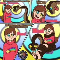 barefoot bondage braces coils comic disney femsub foot_licking gravity_falls hair_band happy_trance kaa kaa_eyes mabel_pines maledom ordeper_arts ping resisting ring_background ring_eyes signature skirt snake sweater text the_jungle_book tickling