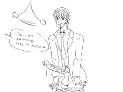  balls bottomless death_note drool english_text erection happy_trance large_penis light_yagami lineart malesub pendulum penis precum pubic_hair short_hair simple_background slouching smile solo speech_bubble spiral_eyes spiralwash_eyes text undressing veins white_background 