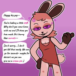  bunny_girl femsub furry hexedcyana purple_eyes red_dress smirk 