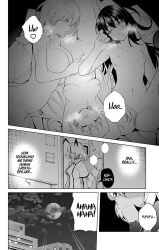 ass blush breasts collarbone comic english_text femdom femsub greyscale large_breasts maihime_shirayuki momoka_momozono monochrome navel nipples nude official open_mouth pheromones ryouma_kitada sexuality_change small_breasts sora_tenkuji spread_legs super_hxeros thighs yuri