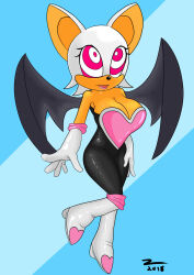  bat_girl bat_wings bodysuit cleavage drool female_only femsub furry rouge_the_bat rutilus solo sonic_the_hedgehog_(series) symbol_in_eyes wings 