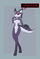 blue_sclera breasts dialogue english_text eye_color_change eyeshadow femsub furry fusion lipstick makeup nude nylah_(romacotta) original polli_(romacotta) possession rakuma-imp red_eyes robot robot_girl smile speech_bubble tagme tail text trojan_bot_(chaoscroc) 
