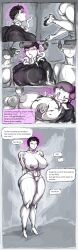  brainwaves_(artist) comic corruption dazed femsub glowing_eyes robot robot_girl robotization tech_control tentacles text transformation transgender 