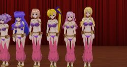  3d arm_bands blonde_hair blue_eyes breasts brown_hair collar custom_maid_3d_2 dancer earrings empty_eyes female_only femsub green_eyes happy_trance harem harem_outfit heterochromia long_hair magical_girl_lyrical_nanoha midriff multiple_girls multiple_subs open_mouth pink_hair ponytail purple_hair red_eyes shampoo_(ranma_1/2) side_ponytail sienaria smile standing standing_at_attention vivio_takamachi 