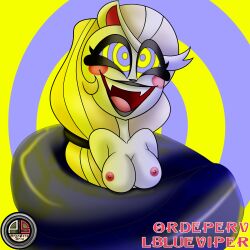 blonde_hair charlie_(hazbin_hotel) coils fangs femsub happy_trance hazbin_hotel nude ordeper_arts ring_eyes