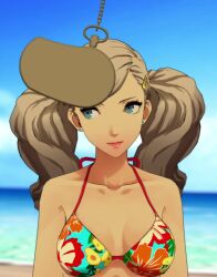 animated ann_takamaki bikini bikini_top blonde_hair blue_eyes femsub fortnite happy_trance pendulum persona_(series) persona_5 smile sound spiral_eyes tagme video vynil