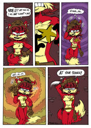  andreu-t belt comic cowboy_hat femsub fiona_fox furry hypnotic_accessory saluting sonic_the_hedgehog_(series) spiral_background spiral_eyes tail text 