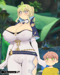  blonde_hair breasts cleavage control_indicator empty_eyes femsub genshin_impact huge_breasts jean_gunnhildr ponytail scottoberg shota standing standing_at_attention symbol thigh_gap wide_hips 