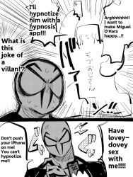  aware dani dialogue hard_translated hypnotic_app male_only marvel_comics miguel_o_hara phone spider-man:_across_the_spider-verse spider-man_(series) spider-man_2099 super_hero text translated 