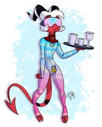  collar demon_boy drool helluva_boss imp male_only malesub moxxie_(helluva_boss) null_bulge seeksie solo tagme tech_control visor 